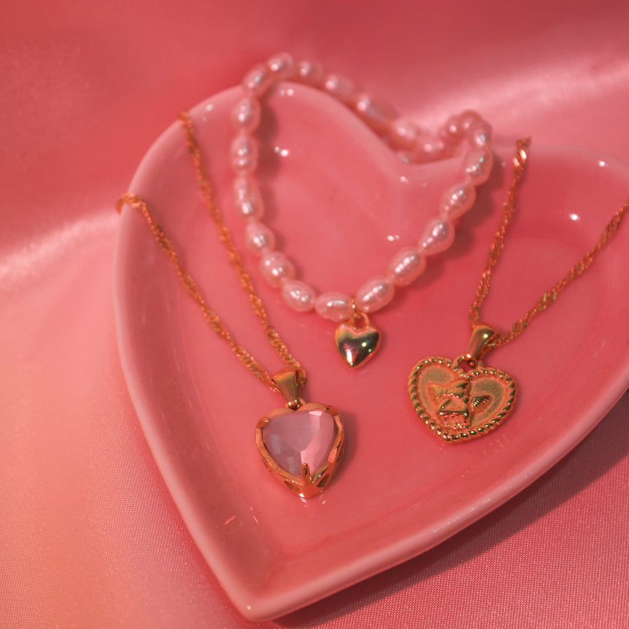 Juliet Crystal Heart Necklace - Anne Koplik Designs