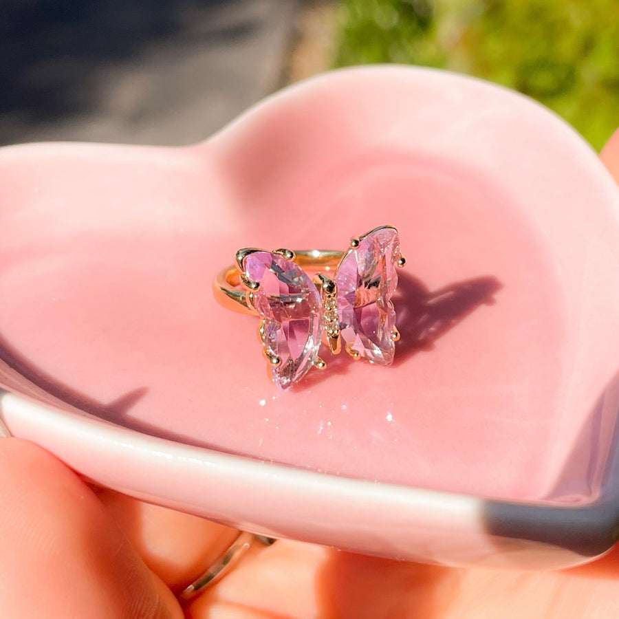 CRYSTAL BUTTERFLY RING